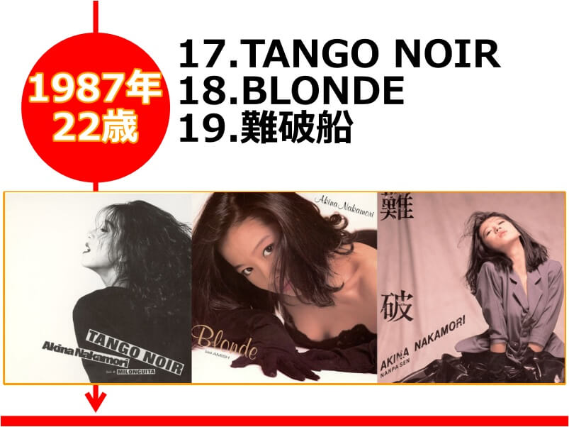 中森明菜さんが22歳の時にリリースされた「TANGO NOIR/BLONDE/難波船」